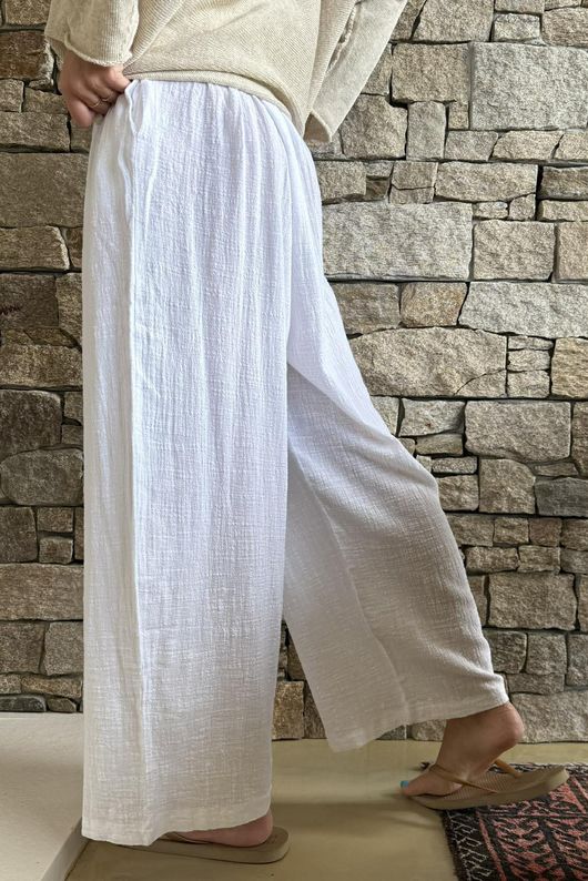 Loom & Thread Pin Tuck Pant White /41=
